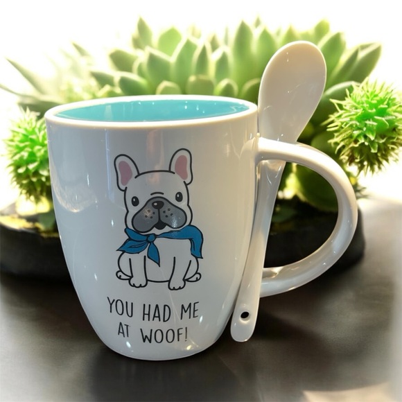French bulldog white ceramic mug 12 ounce - Picture 3 of 4